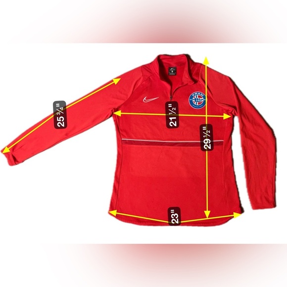 Nike Dri-Fit Fram Soccer Club California Women’s Red Medium 1/4 Zip Sweater - Picture 2 of 4